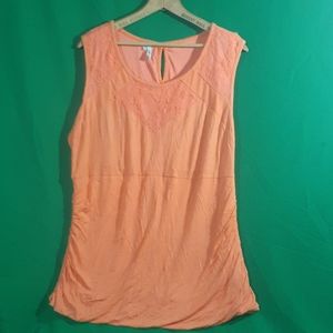 Maurices XXL coral lace sleeveless blouse
